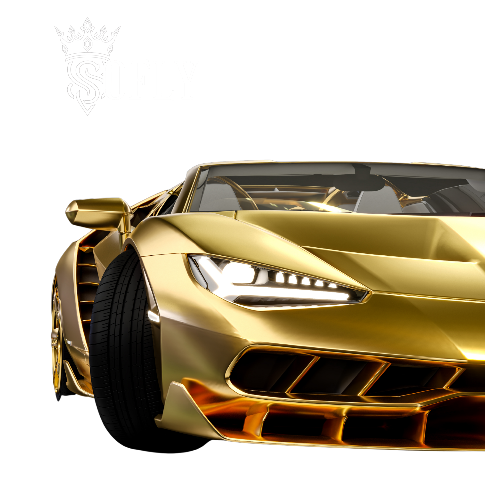 Gold luxury supercar from the Sofly LifeStyle collection